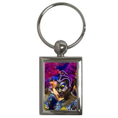 Costumed Attractive Dancer Woman At Carnival Parade Of Uruguay Key Chains (rectangle)  by dflcprints