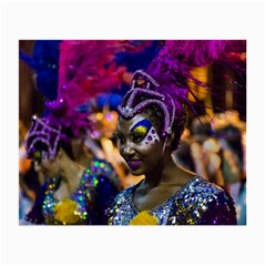 Costumed Attractive Dancer Woman At Carnival Parade Of Uruguay Small Glasses Cloth (2-side) by dflcprints