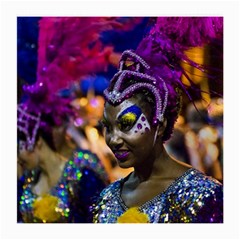 Costumed Attractive Dancer Woman At Carnival Parade Of Uruguay Medium Glasses Cloth (2-side) by dflcprints