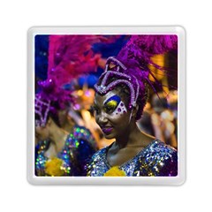 Costumed Attractive Dancer Woman At Carnival Parade Of Uruguay Memory Card Reader (square)  by dflcprints