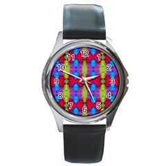 Colorful Painting Goa Pattern Round Metal Watches