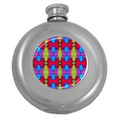 Colorful Painting Goa Pattern Round Hip Flask (5 oz)