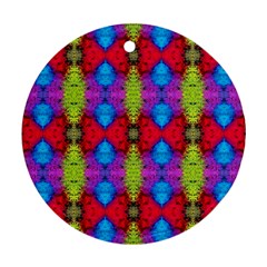 Colorful Painting Goa Pattern Round Ornament (Two Sides) 