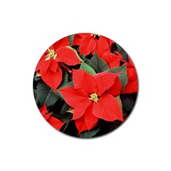 Poinsettia Rubber Coaster (round)  by trendistuff