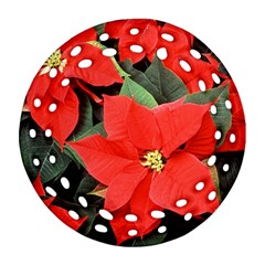 Poinsettia Round Filigree Ornament (2side) by trendistuff