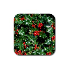 Holly 2 Rubber Square Coaster (4 Pack)  by trendistuff