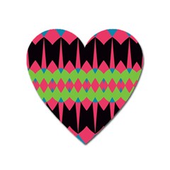 Rhombus And Other Shapes Pattern			magnet (heart) by LalyLauraFLM