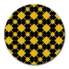 Connected Rhombus Pattern			round Mousepad by LalyLauraFLM