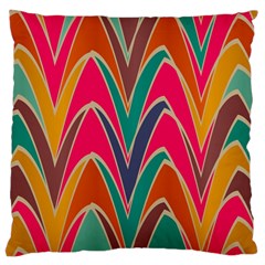 Bended Shapes In Retro Colors 	large Flano Cushion Case (two Sides)