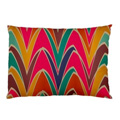 Bended Shapes In Retro Colors			pillow Case by LalyLauraFLM