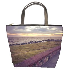 Playa Verde Coast In Montevideo Uruguay Bucket Bags by dflcprints