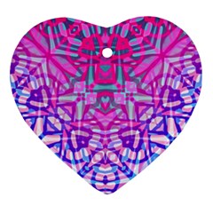 Ethnic Tribal Pattern G327 Heart Ornament (2 Sides) by MedusArt