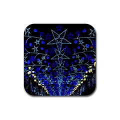 Christmas Stars Rubber Coaster (square)  by trendistuff