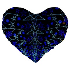 Christmas Stars Large 19  Premium Heart Shape Cushions by trendistuff