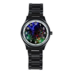 Christmas Lights 2 Stainless Steel Round Watches by trendistuff