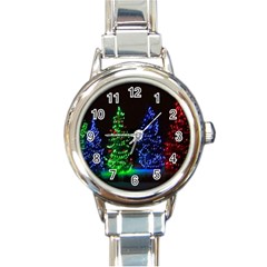 Christmas Lights 1 Round Italian Charm Watches by trendistuff