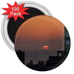 Aerial View Of Sunset At The River In Montevideo Uruguay 3  Magnets (100 Pack)