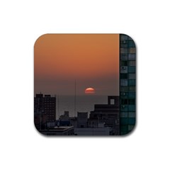 Aerial View Of Sunset At The River In Montevideo Uruguay Rubber Coaster (square)  by dflcprints