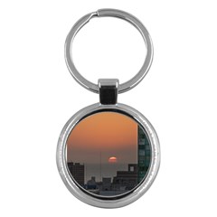 Aerial View Of Sunset At The River In Montevideo Uruguay Key Chains (round)  by dflcprints
