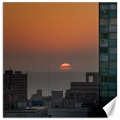 Aerial View Of Sunset At The River In Montevideo Uruguay Canvas 20  X 20   by dflcprints