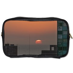 Aerial View Of Sunset At The River In Montevideo Uruguay Toiletries Bags by dflcprints