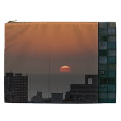 Aerial View Of Sunset At The River In Montevideo Uruguay Cosmetic Bag (xxl)  by dflcprints