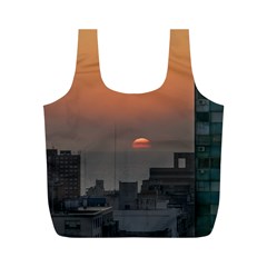 Aerial View Of Sunset At The River In Montevideo Uruguay Full Print Recycle Bags (m)  by dflcprints