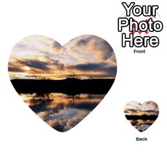 Sun Reflected On Lake Multi-purpose Cards (heart)  by trendistuff