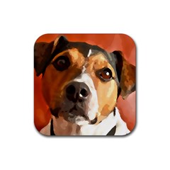 Jack Russell Terrier Rubber Coaster (square)  by Rowdyjrt