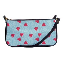 Valentine Hearts Pattern Light Blue Shoulder Clutch Bags