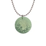 Wonderful Flowers In Soft Green Colors Button Necklaces Front