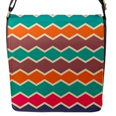 Colorful Chevrons Pattern			flap Closure Messenger Bag (s) by LalyLauraFLM