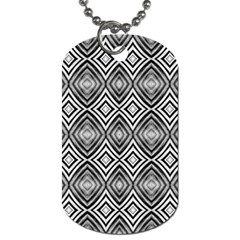 Black White Diamond Pattern Dog Tag (Two Sides)