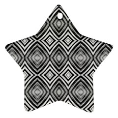 Black White Diamond Pattern Star Ornament (Two Sides) 