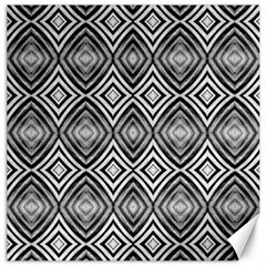 Black White Diamond Pattern Canvas 12  x 12  