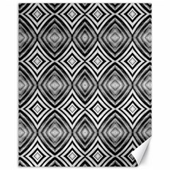 Black White Diamond Pattern Canvas 11  x 14  