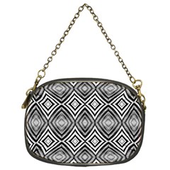 Black White Diamond Pattern Chain Purses (One Side) 