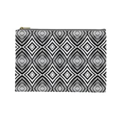 Black White Diamond Pattern Cosmetic Bag (Large) 