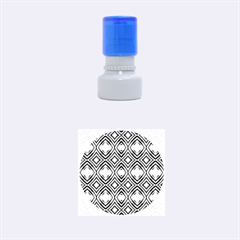 Black White Diamond Pattern Rubber Round Stamps (Small)