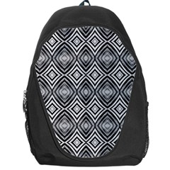 Black White Diamond Pattern Backpack Bag