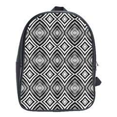 Black White Diamond Pattern School Bags (XL) 