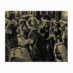 Group Of Candombe Drummers At Carnival Parade Of Uruguay Small Glasses Cloth by dflcprints