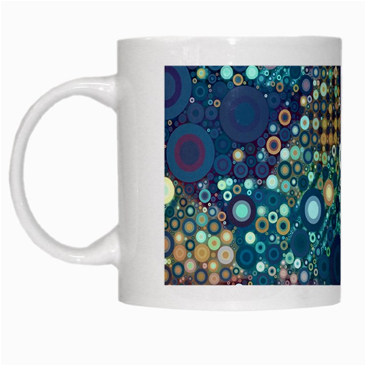 Blue Bubbles White Mugs