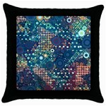 Blue Bubbles Throw Pillow Cases (Black) Front