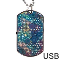 Blue Bubbles Dog Tag Usb Flash (one Side) by KirstenStar