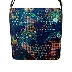 Blue Bubbles Flap Messenger Bag (l)  by KirstenStar