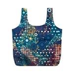 Blue Bubbles Full Print Recycle Bags (M)  Front