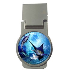 Awersome Marlin In A Fantasy Underwater World Money Clips (round)  by FantasyWorld7