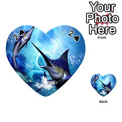 Awersome Marlin In A Fantasy Underwater World Playing Cards 54 (heart)  by FantasyWorld7