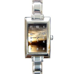 Setting Sun At Lake Rectangle Italian Charm Watches by trendistuff